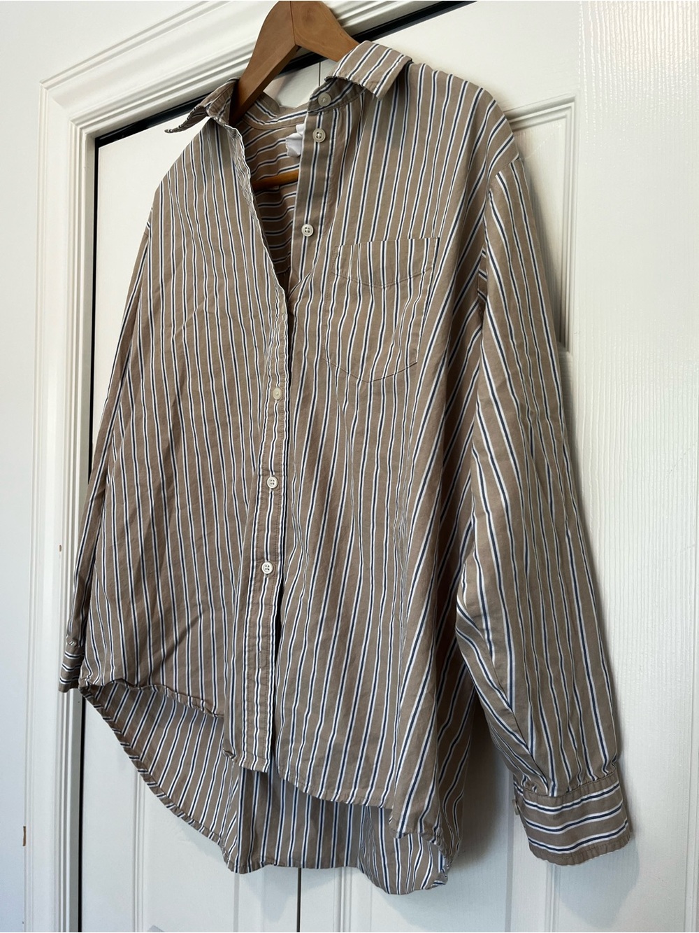GAP Oversized Striped Button-Down Shirt 100% Cotton M 90s butter mom